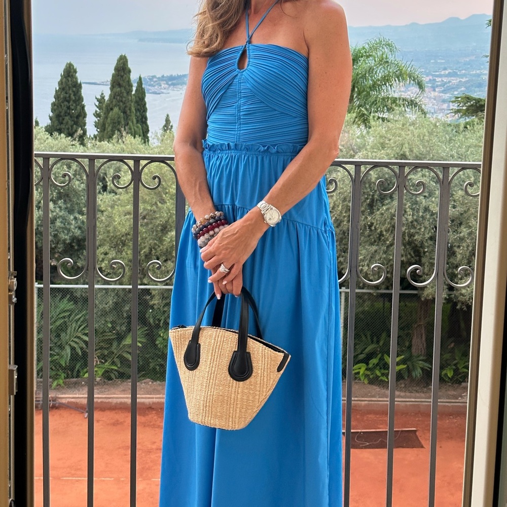 WHBM elegant Blue Halter Dress